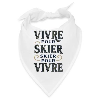 Live to Ski Typography Mountain Passion - Bandana - Weiß - Vorne