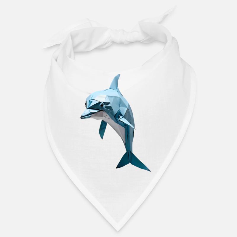 Bleu Low-Poly Dolphin Bandana