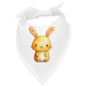 Süßes kleines Kaninchen – Niedliche Babyillustration - Bandana - Weiß - Vorne