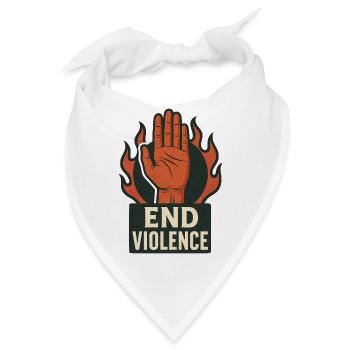 Flammenhand gegen Gewalt - Bandana - Weiß - Vorne