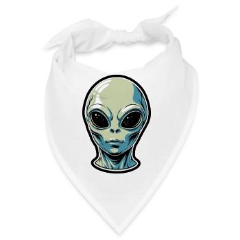Alien Kopf Illustration - Bandana - Weiß - Vorne