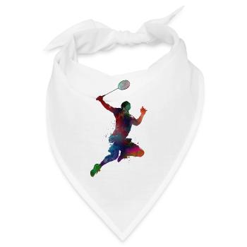Badminton-Sportkunst #badminton - Bandana - Weiß - Vorne