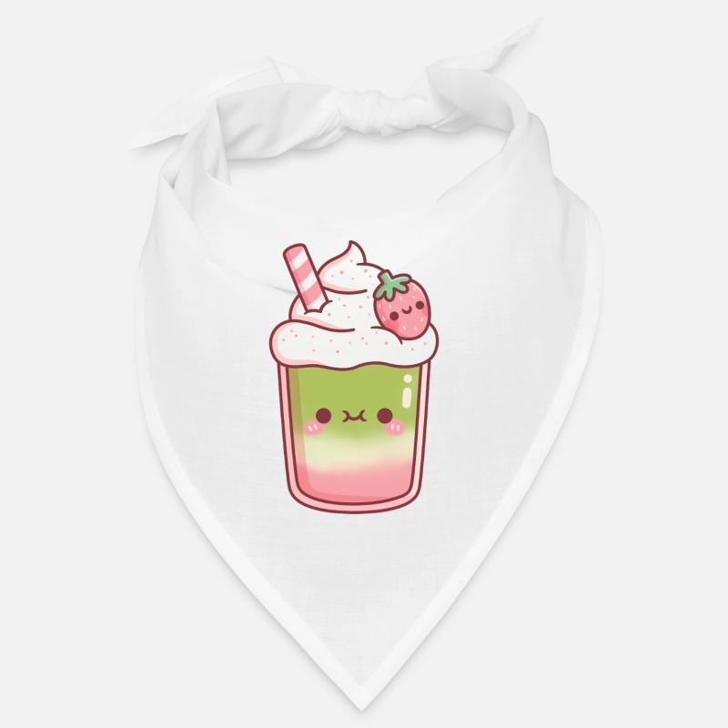 Cute Iced Matcha Strawberry Latte Bandana