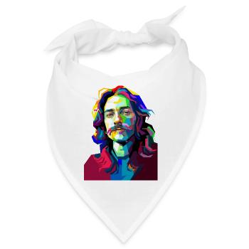 Trommelmusiker-Pop-Art - Bandana - Weiß - Vorne