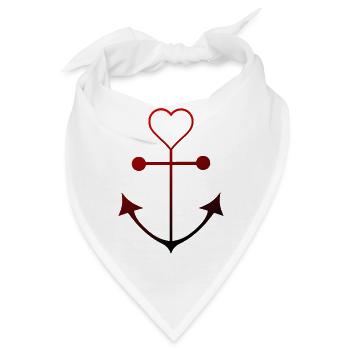 Herzanker  - Bandana - Weiß - Vorne