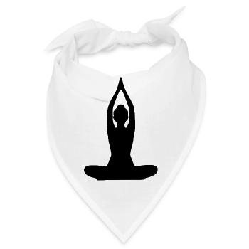 Yoga Formen Silhouetten schwarz - Bandana - Weiß - Vorne