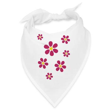 Blumenmuster pinke Blumen Geschenk für sie - Bandana - Weiß - Vorne
