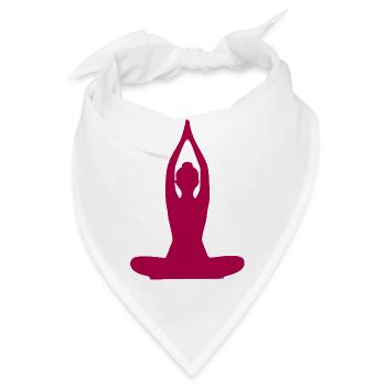 Yoga Formen Silhouetten Meditation - Bandana - Weiß - Vorne