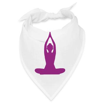 Yoga Formen violett Silhouetten Meditation - Bandana - Weiß - Vorne