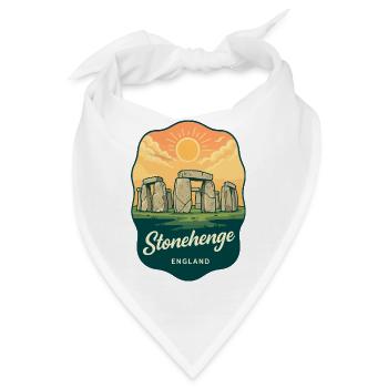 Stonehenge England Vintage Sunset Reiseabzeichen - Bandana - Weiß - Vorne