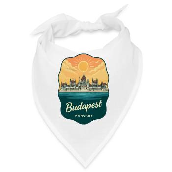 Budapester Parlament Vintage Sunset Abzeichen - Bandana - Weiß - Vorne