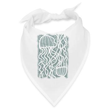 Handgezeichnete Qualle im Ozean - Bandana - Weiß - Vorne