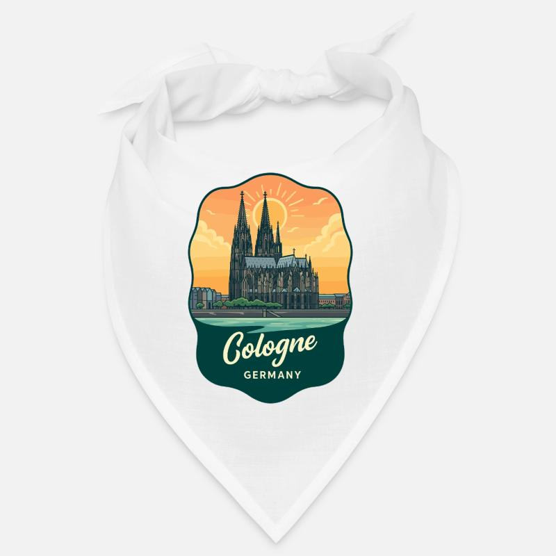 Kölner Dom, Retro-Sonnenuntergangsabzeichen Bandana