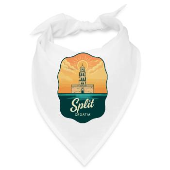 Geteiltes Diokletians Palac Vintage-Reiseabzeichen - Bandana - Weiß - Vorne