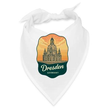 Dresdner Frauenkirche Vintage-Reiseabzeichen - Bandana - Weiß - Vorne