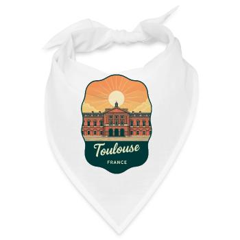 Toulouse Capitole Retro Sonnenuntergang Reiseabzeichen - Bandana - Weiß - Vorne