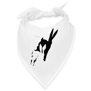 Hasi rennt Schatten Hase Osterhase Kaninchen hopp - Bandana - Weiß - Vorne