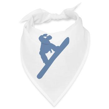 Minimalistischer Snowboarder Wintersport - Bandana - Weiß - Vorne