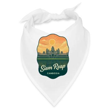 Siem Reap Angkor Wat Vintage Reiseabzeichen - Bandana - Weiß - Vorne