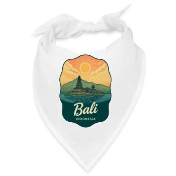 Bali Temple Vintage Sunset Reiseabzeichen - Bandana - Weiß - Vorne