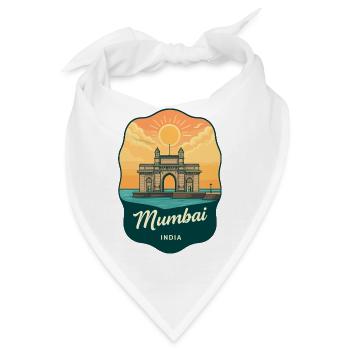 Mumbai Gateway of India Retro Sunset Abzeichen - Bandana - Weiß - Vorne