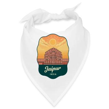 Jaipur Hawa Mahal Vintage Sunset Reiseabzeichen - Bandana - Weiß - Vorne