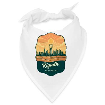 Riyadh Kingdom Centre Retro Sonnenuntergangs-Reiseabzeichen - Bandana - Weiß - Vorne