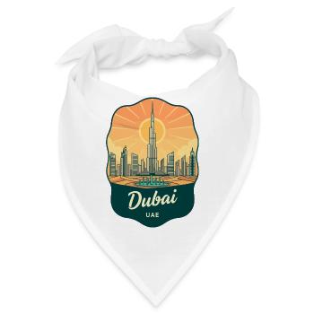 Dubai Burj Khalifa Vintage Sunset Reiseabzeichen - Bandana - Weiß - Vorne