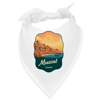 Muscat Oman Vintage Sunset Reiseabzeichen - Bandana - Weiß - Vorne