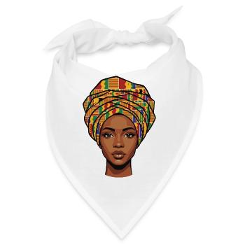 Afrikanisches Kopftuch-Porträt - Bandana - Weiß - Vorne