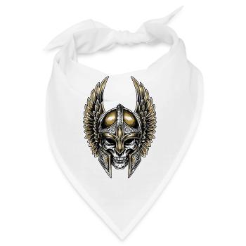 Wikingerschädel Gold- und weißflügeliger Helm Totemkrieger - Bandana - Weiß - Vorne