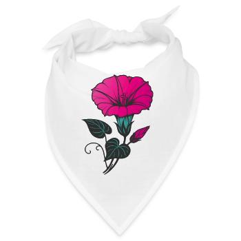 Pink Blume Floral Vintage Natur Design  - Bandana - Weiß - Vorne