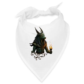 Drachen-Ägyptischer Feuerpriester - Bandana - Weiß - Vorne