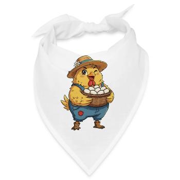 Küken im Eierkorb auf dem Bauernhof - Bandana - Weiß - Vorne
