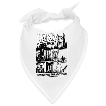 Lama Horror Szene Comic Grusel Design - Bandana - Weiß - Vorne
