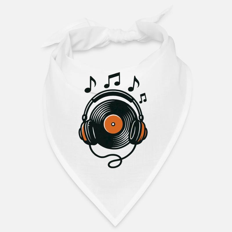Vinyles rétro et casque audio Bandana