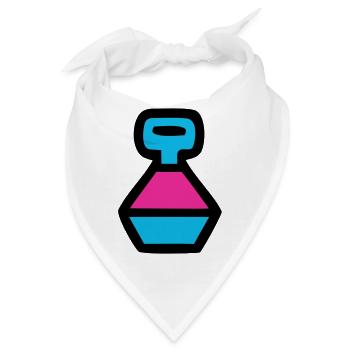  Retro Trinkflasche 90er Pop Art - Bandana - Weiß - Vorne