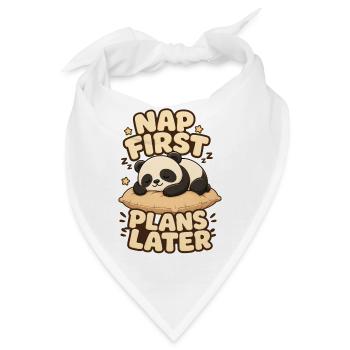 Nap First Plans Later Panda - Bandana - Weiß - Vorne