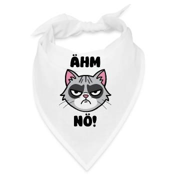 Ähm Nö! Lustige mürrische Katze - Bandana - Weiß - Vorne