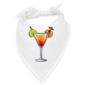 Cocktail Sommer Sonne  Strand Urlaub Geschenk  - Bandana - Weiß - Vorne