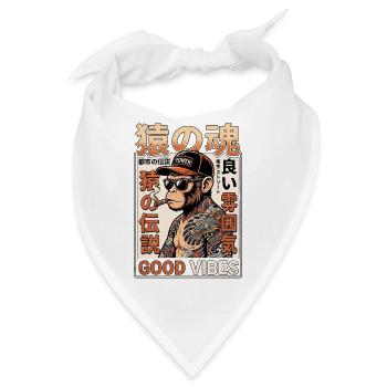 Chinesischer Affe Mit Tattoos - Bandana - Weiß - Vorne