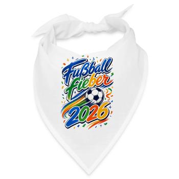 Fussball Fieber 2026 Spruch - Bandana - Weiß - Vorne