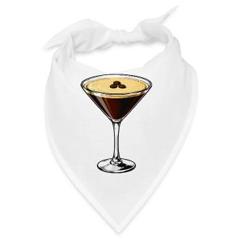 Espresso Martini Cartoon-Design - Bandana - Weiß - Vorne