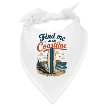 Find me at the Coastline Surfboard - Bandana - Weiß - Vorne