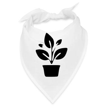 Blumentopf Pflanze Garten Gärtner Geschenk - Bandana - Weiß - Vorne