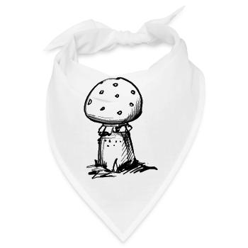 Süßer knubbliger Pilz - Illustration - Bandana - Weiß - Vorne