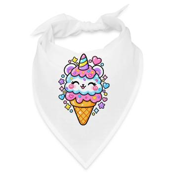 Lustiges Pastell-Eishorn - Bandana - Weiß - Vorne