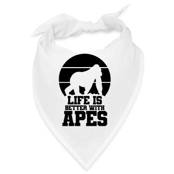 Affe Spruch Silhouette - Bandana - Weiß - Vorne