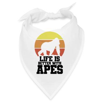 Affe Retro Motto - Bandana - Weiß - Vorne