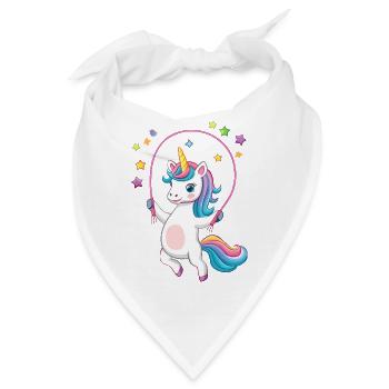 Lustiges Comic Einhorn mit Springseil Design - Bandana - Weiß - Vorne